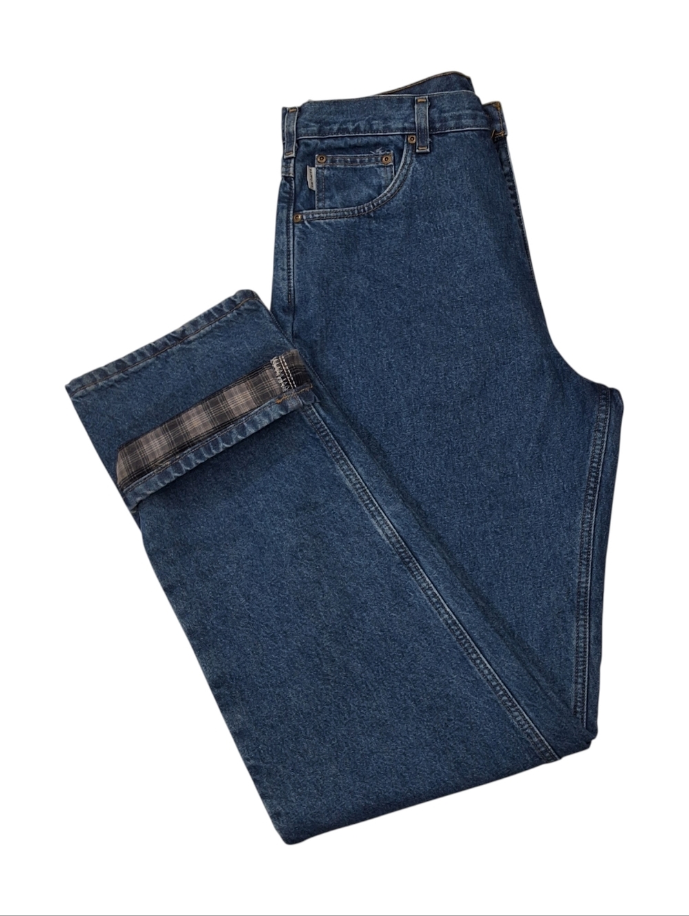 Carhartt NWT~Mens Relaxed Straight Fit Flannel Lined Jean~Dark Wash Denim~36X36 - Picture 4 of 9